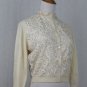 Vintage 1950's Ivory Cashmere and Lace Cardigan Braemar Made in Scotland S