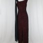 Nicole Miller Collection Long Burgundy and Black Velvet Evening Gown 4