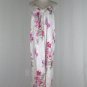 Vintage Mary McFadden Rose Print Nightgown and Kimono Robe Set Pleated Trim S M