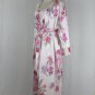 Vintage Mary McFadden Rose Print Nightgown and Kimono Robe Set Pleated Trim S M