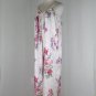 Vintage Mary McFadden Rose Print Nightgown and Kimono Robe Set Pleated Trim S M