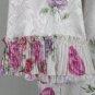 Vintage Mary McFadden Rose Print Nightgown and Kimono Robe Set Pleated Trim S M
