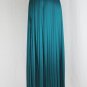 Linda Allard for Ellen Tracy Teal Silk Accordion Pleat Long Skirt 6 Small