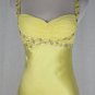 Adrianna Papell 1930's Inspired Beaded Yellow Silk Satin Bias Cut Gown 2P NEW