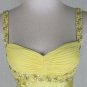 Adrianna Papell 1930's Inspired Beaded Yellow Silk Satin Bias Cut Gown 2P NEW