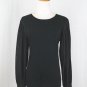 Ralph Lauren Green Label Navy Blue Knit top with Pleated Chiffon Sleeves Small