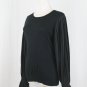 Ralph Lauren Green Label Navy Blue Knit top with Pleated Chiffon Sleeves Small