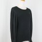 Ralph Lauren Green Label Navy Blue Knit top with Pleated Chiffon Sleeves Small