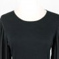Ralph Lauren Green Label Navy Blue Knit top with Pleated Chiffon Sleeves Small