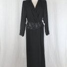 Vintage ANDREA ODICINI Beaded Black Silk Wrap Gown Made in Italy Size 8 42 New