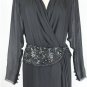 Vintage ANDREA ODICINI Beaded Black Silk Wrap Gown Made in Italy Size 8 42 New