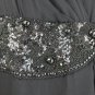 Vintage ANDREA ODICINI Beaded Black Silk Wrap Gown Made in Italy Size 8 42 New