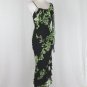 Cache 1930's Style Beaded Green Floral Print Silk Bias Cut Dress Gown 4 Small