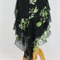 Cache 1930's Style Beaded Green Floral Print Silk Bias Cut Dress Gown 4 Small