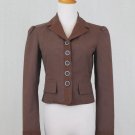 KENZO Victorian Style Brown Cotton and Linen Waist Coat Blazer 36 6 S