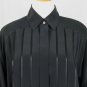 Vintage Linda Allard for Ellen Tracy Black Silk Blouse Pleated Button Front 4 S