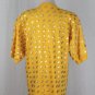 Vintage Gene Ewing Bis Bis Gold Leaf Embellished Yellow Cotton Knit Tee Top S