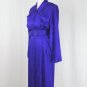 Vintage Argenti Belted Purple Jacquard Silk Long Sleeve Mid Calf Shirt Dress 6 S