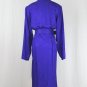 Vintage Argenti Belted Purple Jacquard Silk Long Sleeve Mid Calf Shirt Dress 6 S