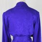 Vintage Argenti Belted Purple Jacquard Silk Long Sleeve Mid Calf Shirt Dress 6 S