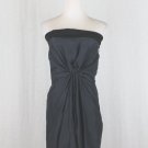 CHLOE Navy Blue Short Strapless Ruched Silk Dress Made in France 36 0 2 XS NEW