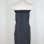 CHLOE Navy Blue Short Strapless Ruched Silk Dress Made in France 36 0 2 XS NEW