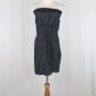 CHLOE Navy Blue Short Strapless Ruched Silk Dress Made in France 36 0 2 XS NEW