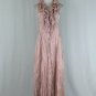 Javier Simorra Metallic Dusky Rose Ruffled Silk Maxi Dress Made in Spain 4 S 34