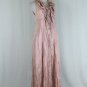 Javier Simorra Metallic Dusky Rose Ruffled Silk Maxi Dress Made in Spain 4 S 34