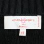 Vintage Emanuel Ungaro Beaded Black Ribbed Viscose Knit Scoop Neck Top 46 12 L