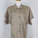 Vintage Linda Allard for Ellen Tracy Beige Silk Short Sleeve Blouse 4