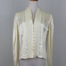 Vintage Jessica's Gunnies Gunne Sax Ivory Satin & Lace Victorian Blouse 13 M/L