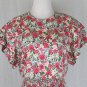 Vintage Maggy London 1930's Inspired Rose Print Jacquard Silk Mid Calf Dress 12