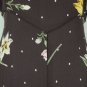 Vintage STARINA Brown Floral Print Rayon Lace Up Bias cut Maxi dress Large