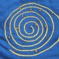 Vintage Carole Little Embellished Turquoise Blue and Gold Silk Popover Top 4
