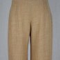 Vintage Laurèl by Escada Woven Tan Linen & Wool Blend Wide Leg Trousers 0 32
