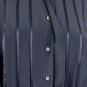Vintage Linda Allard for Ellen Tracy Navy Silk Blouse Pleated Button Front  4 S