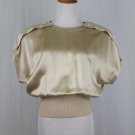 Vintage Linda Allard for Ellen Tracy Gold Silk Charmeuse Satin Blouse 4 S