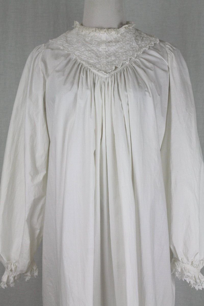 Antique 19th Century Victorian Nightgown Broderie Anglaise Trim Civil ...