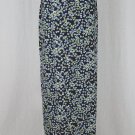 Vintage GAP Long Blue Floral Print Rayon Maxi Skirt Mock Indonesian Sarong 8 S M