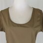 Elisa Cavaletti Brown Cotton Short Sleeve Mid Calf Shift Dress Made in Italy M