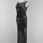 Vintage Lucy's Silk Long Beaded Velvet Bias Cut Gown and Matching Beaded Wrap M