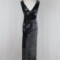 Vintage Lucy's Silk Long Beaded Velvet Bias Cut Gown and Matching Beaded Wrap M
