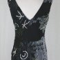 Vintage Lucy's Silk Long Beaded Velvet Bias Cut Gown and Matching Beaded Wrap M