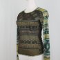 Vintage ANAC Techno Layered Mesh Long Sleeve Top Exotic Asian Floral Print NEW S