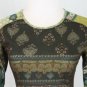 Vintage ANAC Techno Layered Mesh Long Sleeve Top Exotic Asian Floral Print NEW S