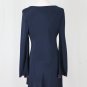 Vintage Holly Harp Amy Michelson Blue Silk Jersey Long Sleeve Tunic Dress S