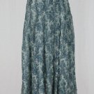 Jones New York Collection Teal Floral Print Floaty Silk Chiffon Mid Calf Skirt 6