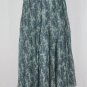 Jones New York Collection Teal Floral Print Floaty Silk Chiffon Mid Calf Skirt 6