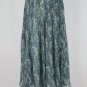 Jones New York Collection Teal Floral Print Floaty Silk Chiffon Mid Calf Skirt 6